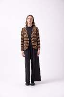 STRIPES JACKET - חום שחור