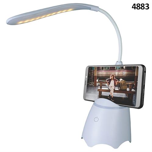 מנורת לד שולחנית משולבת עם רמקול BLUETOOTH עם סוללה פנימית נטענת למנורה ולרמקול 4883