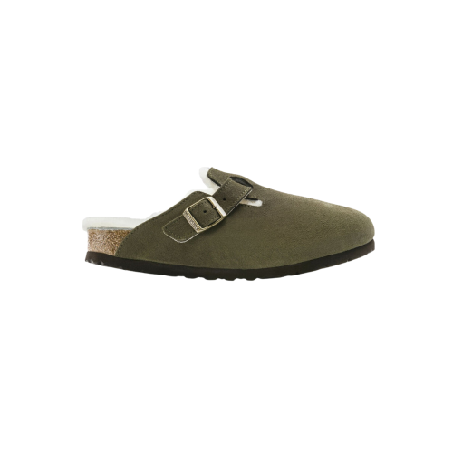 Birkenstock Boston Shearling Fur Olive  - כפכפי בירקנשטוק