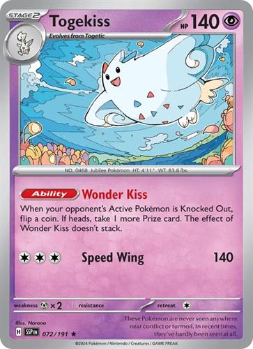 קלף בודד single פוקימון - togekiss - Surging Sparks - 072/191