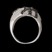 טבעת כסף משובצת אבני זרקון שחורות ולבנות RG5527 | תכשיטי כסף | טבעות כסף