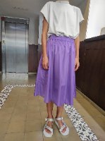 חצאית מניילון יפני - סגול לילך