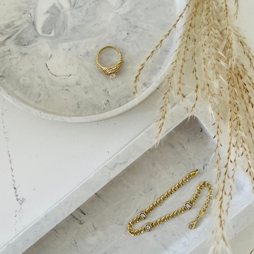 Marble Effect Tray Duo