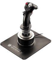 בקר טיסה Thrustmaster Hotas Warthog Stick PS/PC – בקר טיסה שחור יחיד בעל ידית וכפתורים על רקע לבן