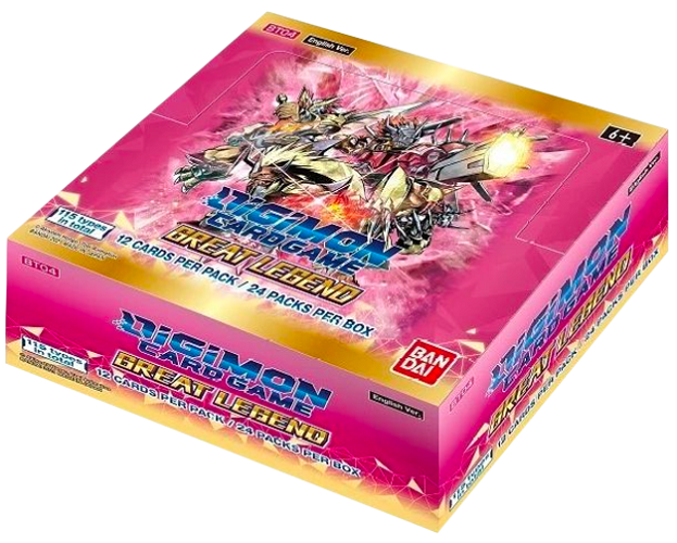 Digimon TCG BT04 Great Legend Card Game Booster Box (24 Packs) דיג