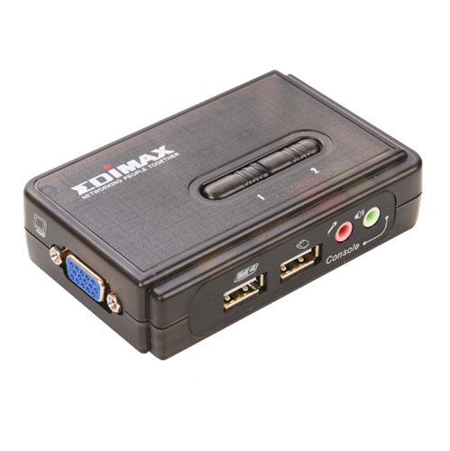 קופסאת מיתוג לשני מחשבים EDIMAX USB TO USB AND SOUND KVM