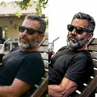 תמונת מקור מול פסל תאורה מאויר דגם ג'נטלמן - מתנה לסבא או אבא