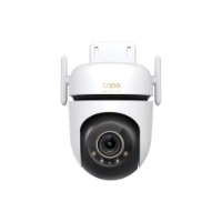 מצלמת אבטחה חיצונית ממונעת Tp-Link Tapo C530WS – יחידה לבנה עם עדשה קדמית כהה ושתי אנטנות צידיות אלחוטי