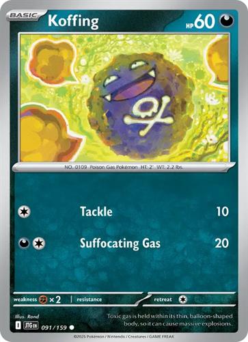 קלף בודד single פוקימון - koffing - Journey Together - 091/159