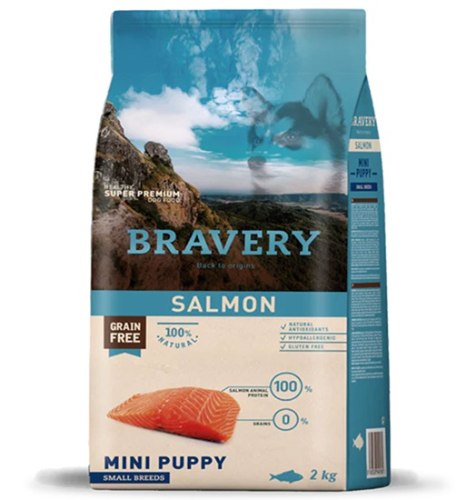 ברייברי סלמון לגורים Bravery ללא דגנים 2 ק"ג