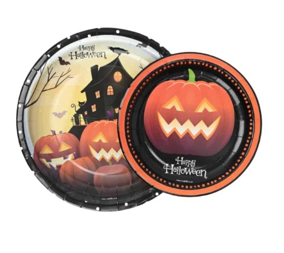 8 יח' צלחות נייר האלווין קטן
