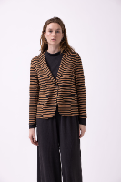 STRIPES JACKET - חום שחור