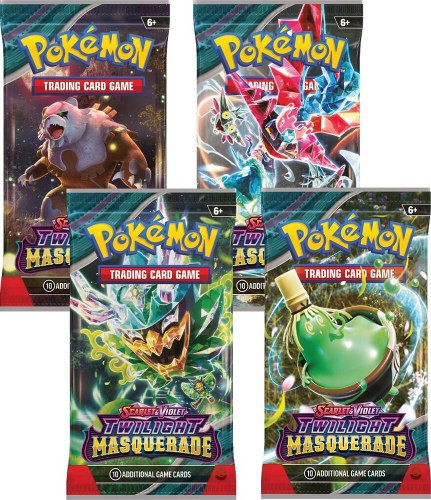 4 חפיסות בוסטר קלפי פוקימון  Pokémon TCG Twilight Masquerade SV06