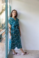 שמלת אמילי-הדפס טורקיז