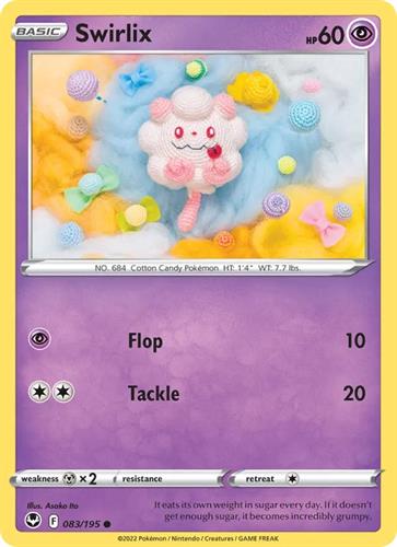 קלף בודד single פוקימון - swirlix - Silver Tempest - 083/195