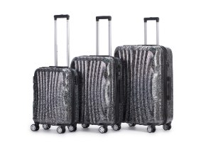 סט 3 מזוודות איכותיות פוליקרבונט TESLA - צבע שחור