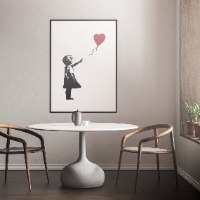 תמונת קנבס גרפיטי בסגנון אמנות רחוב הדפס ציור של בנקסי "ילדה עם בלון "  | לאורך\רוחב\ריבוע