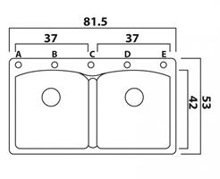 כיור מטבח כפול תוצרת פרנקה שוויץ דגם אליפס 62D