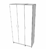 ארון 202 פתיחה עם תליה  ומדפים 120X60X240