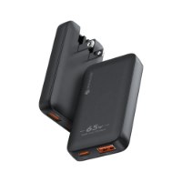מטען קיר מהיר 65W צבע שחור Miracase MWC65W – מטען שחור אחד עם יציאות USB-C ו-USB-A