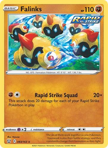 קלף בודד single פוקימון - falinks - Battle Styles - 083/163