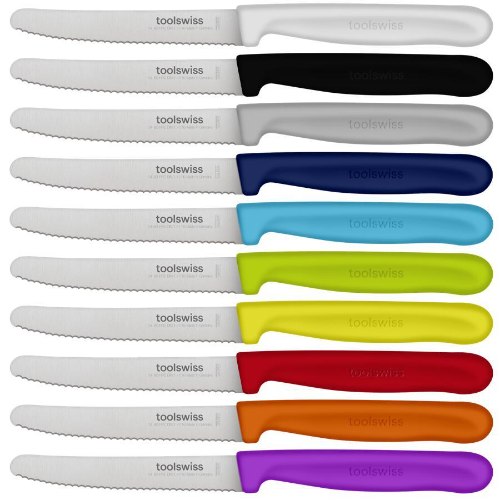 סכין שולחן מעוגל משונן 12 ס"מ TOOLSWISS מגיע במגוון צבעים
