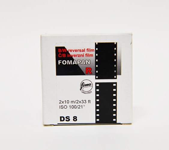 Fomapan R 100 DS8 mm/ 10m סרט פוזיטיב שחור לבן למסרטות 16 מ"מ או 8 מ"מ רגיל חרור 8 SUPER שני צדדים