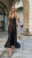 שמלת סילקי חומה
