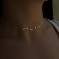 שרשרת צ'וקר כוכב | ציפוי זהב | כסף 925