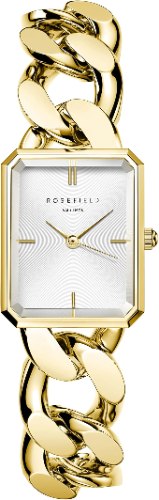 Rosefield שעוני נשים Studio Octagon XS זהב שרשרת לבנה שעון SWGSG-O55, זהב, צמיד