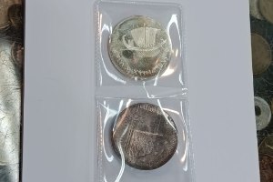 מטבע ימאות-שנת 1963, זוג מטבעות כסף/900, רגיל וקשוט. 34 מ"מ