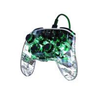 בקר גיימינג חוטי צבע שקוף עבור Turtle Beach Afterglow™ Wired Controller Nintendo Switch 2 – USB בקר יחיד שקוף עם תאורה ירוקה