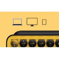 מקלדת מכאנית אלחוטית שחור/צהוב Logitech POP Keys – מקשי F1-F3 במקלדת מודגמים לחיבור למכשירים שונים עם USB