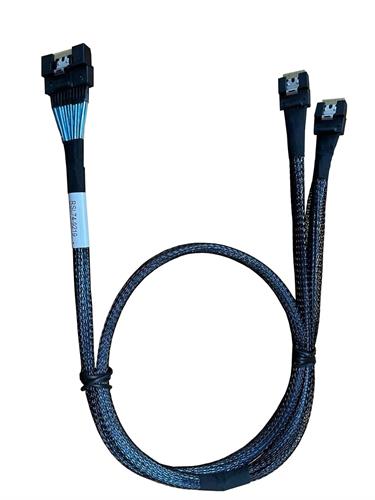 כבל Amphenol SFF-8654 SlimSAS X 8 to SFF-8654 2 X 4 SlimSAS