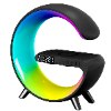 שחור - מנורת לילה RGB מרהיבה בצורת G (כוללת רמקול, טעינה אלחוטית מהירה ושעון מעורר)