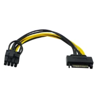 כבל מתאם לכרטיס מסך 15pin Sata Male To 8pin (6+2) Pci-e