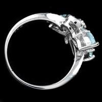 טבעת מכסף  משובצת אבני טופז כחולות וזרקונים RG8461 | תכשיטי כסף 925 | טבעות כסף