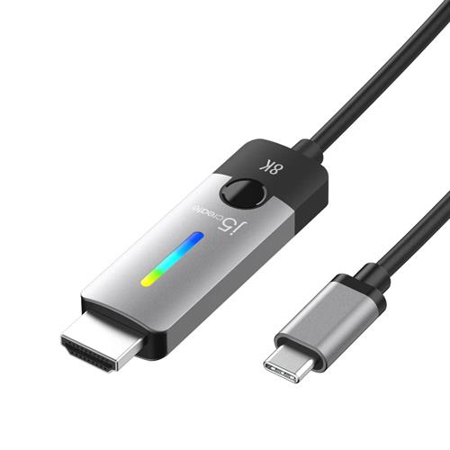 כבל j5create USB-C ל-HDMI 2.1 8K באורך 1.8 מטר