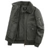 אפור - מעיל צמר דובון לגברים Wool Coat