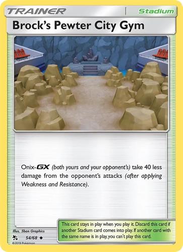 קלף בודד single פוקימון - brock's pewter city gtm - Hidden Fates - 54/68