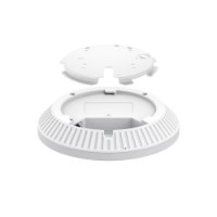 נקודת גישה Omada EAP723 BE3600 – היחידה הלבנה מפורקת חושפת פתח לפורט רשת וכפתור איפוס 2 4GHz