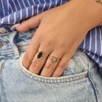 טבעת איטרניטי זרקונים צבעוני בזהב 14 קרט|טבעת זהב משלימה