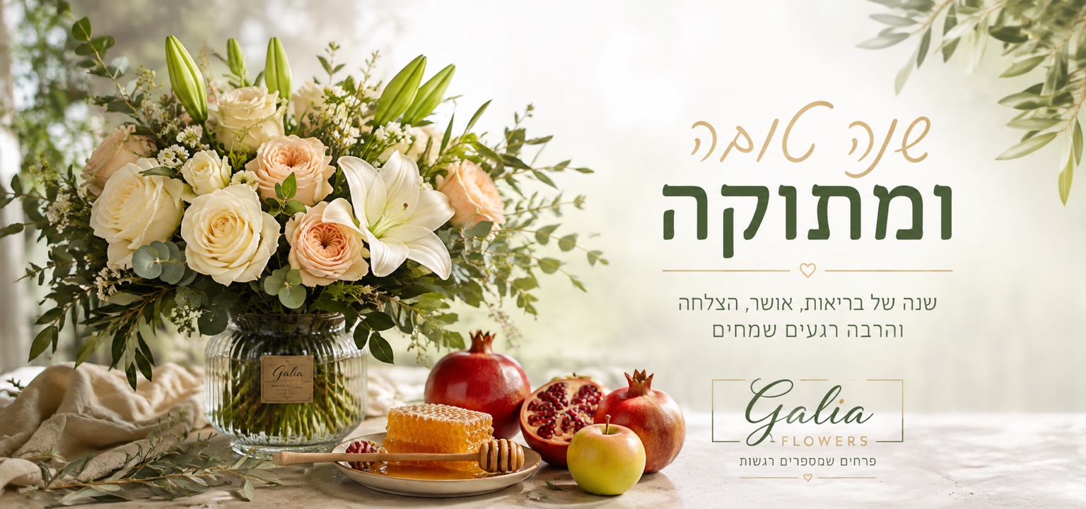 ראש השנה 2026 - Galia flowers חנות קטנה ומטריפה|משלוח פרחים באשדוד |חנות פרחים באשדוד|
