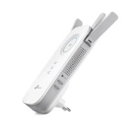 מגדיל טווח TP-Link RE450 1750Mbps – 2 4GHz מגדיל הטווח הלבן-אפור עם שלוש אנטנות מתכווננות ותקע חשמלי בולט