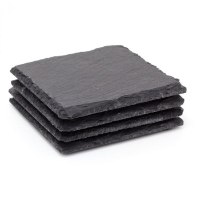מארז ארבע תחתיות כוסות אבן צפחה טבעית Slate Coasters