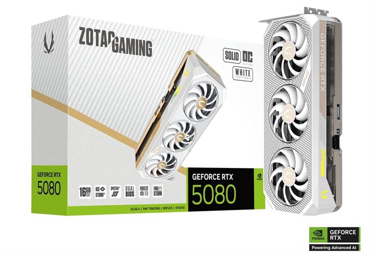 כרטיס מסך – ZOTAC GAMING GeForce RTX 5080 SOLID OC White Edition