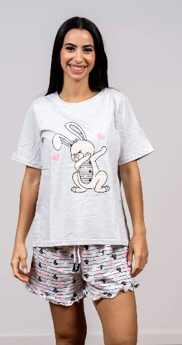 סט פיג'מת כותנה Bunny Dab