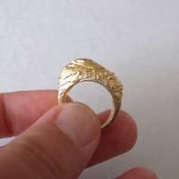 טבעת גזע עץ אסימטרית מזהב 14K