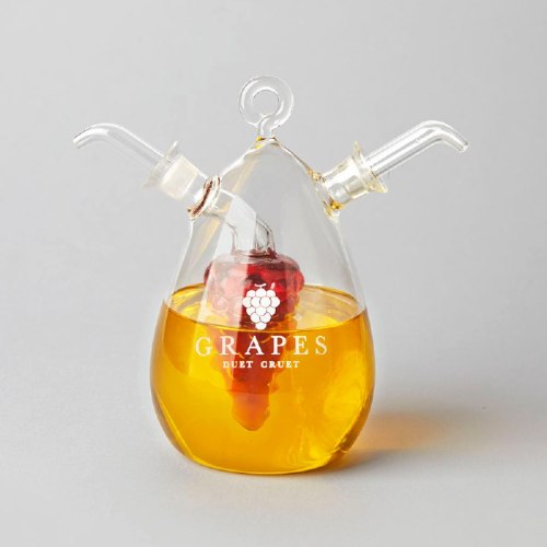 בקבוק שמן וחומץ משולב ללא טפטוף זית וגפן Grapes - מארז לא מושלם
