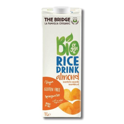חלב (משקה) אורז שקדים אורגני 1 ליטר – THE BRIDGE